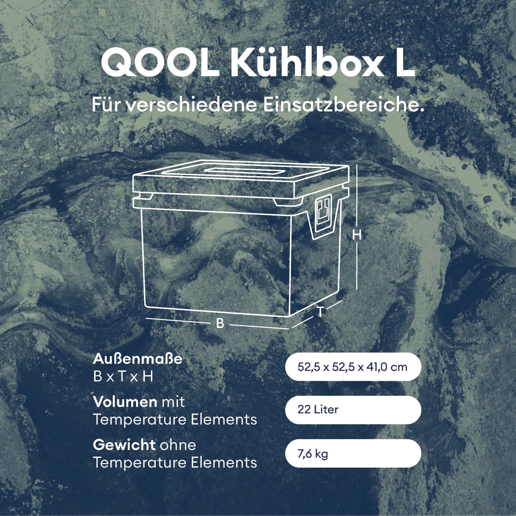 QOOL Nevera Eco+ 43L | Fabricado en Alemania | Hecho de material reciclado | Coolbox Hightech sin electricidad | Hasta 10 días de autonomía | Enfriamiento o congelación | 10 años de
