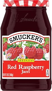 Smucker's Seedless Red Raspberry Jam, 12 oz - Full Berry Flavor, Easy-Spread, Perfect for PB&J & Smoothies