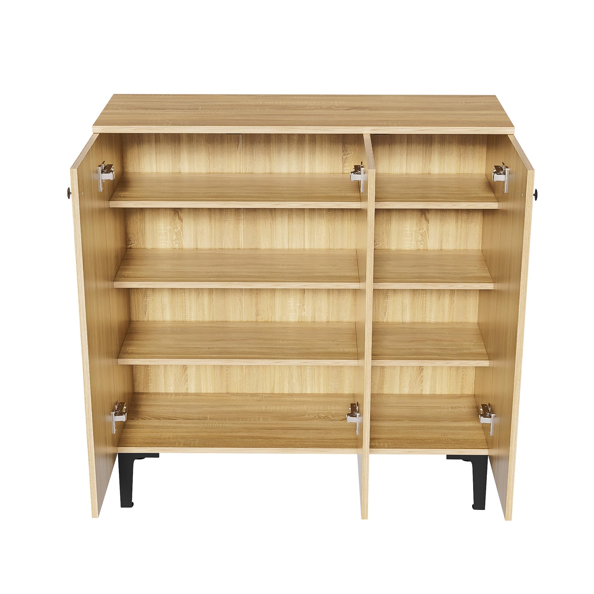 Zapatero 90 x 32 x 94 cm, color madera – 3 puertas para muebles de
