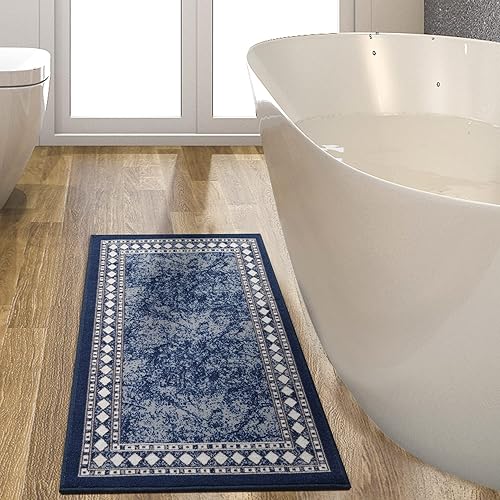 Miniatura 126 de Antep Rugs Alfombras modernas con bordes de 2 x 7 pies antideslizantes (antideslizante) de perfil bajo con parte trasera de goma para interiores