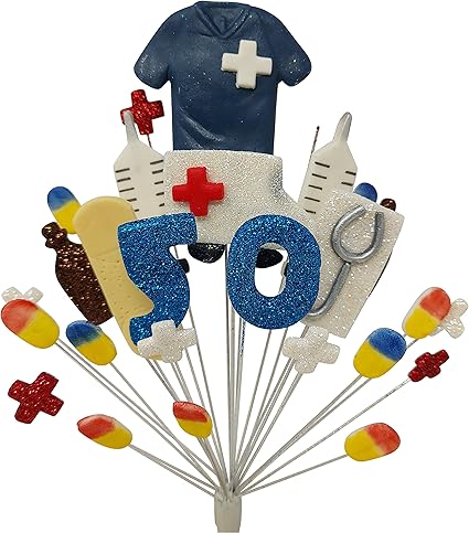 Infirmiere Decoration De Gateau D Anniversaire 50 Ans Couleurs Comme Montre Amazon Fr Cuisine Et Maison