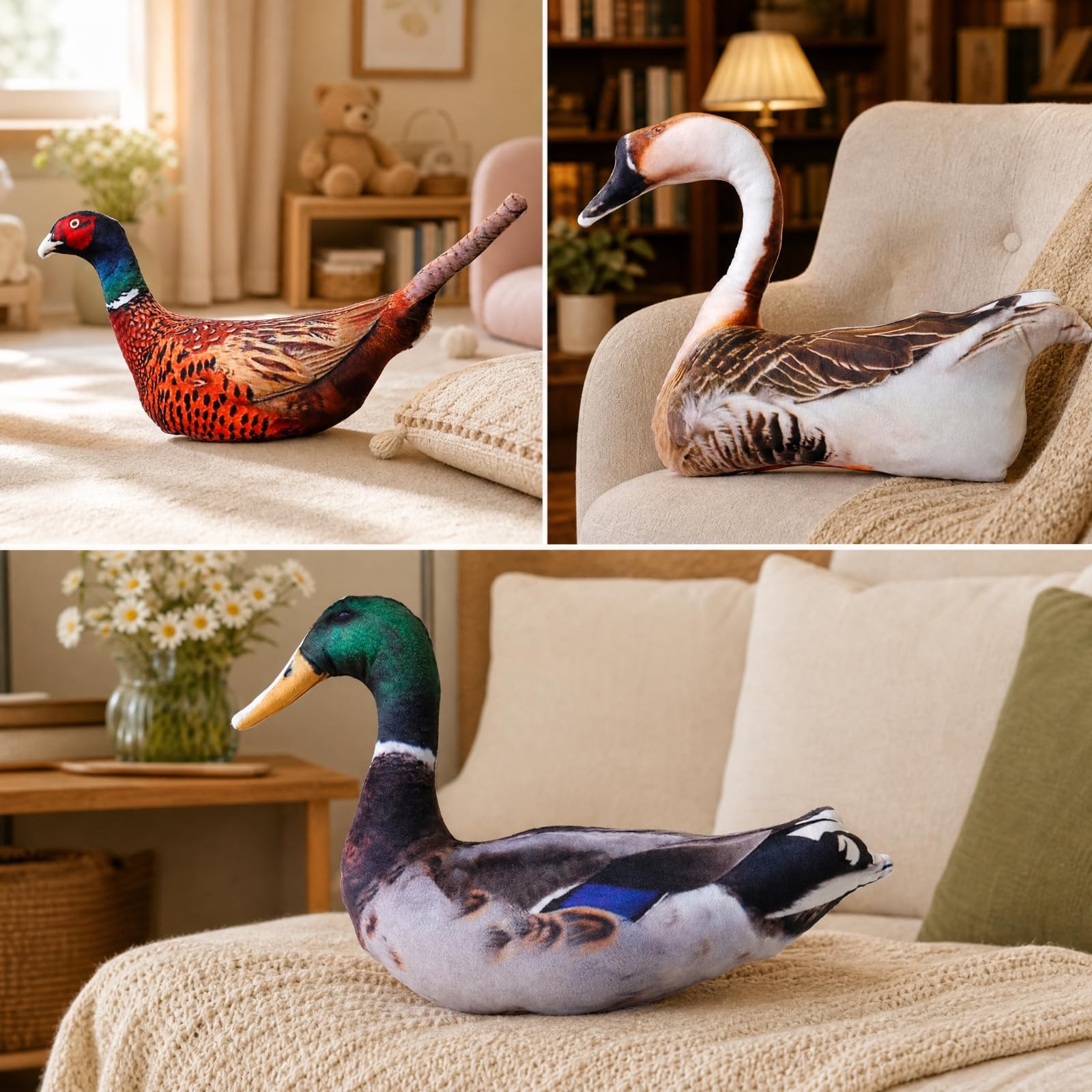 Peluche Tridimensionale Imbottito Peluche a Forma di Soffice, Pappagallo