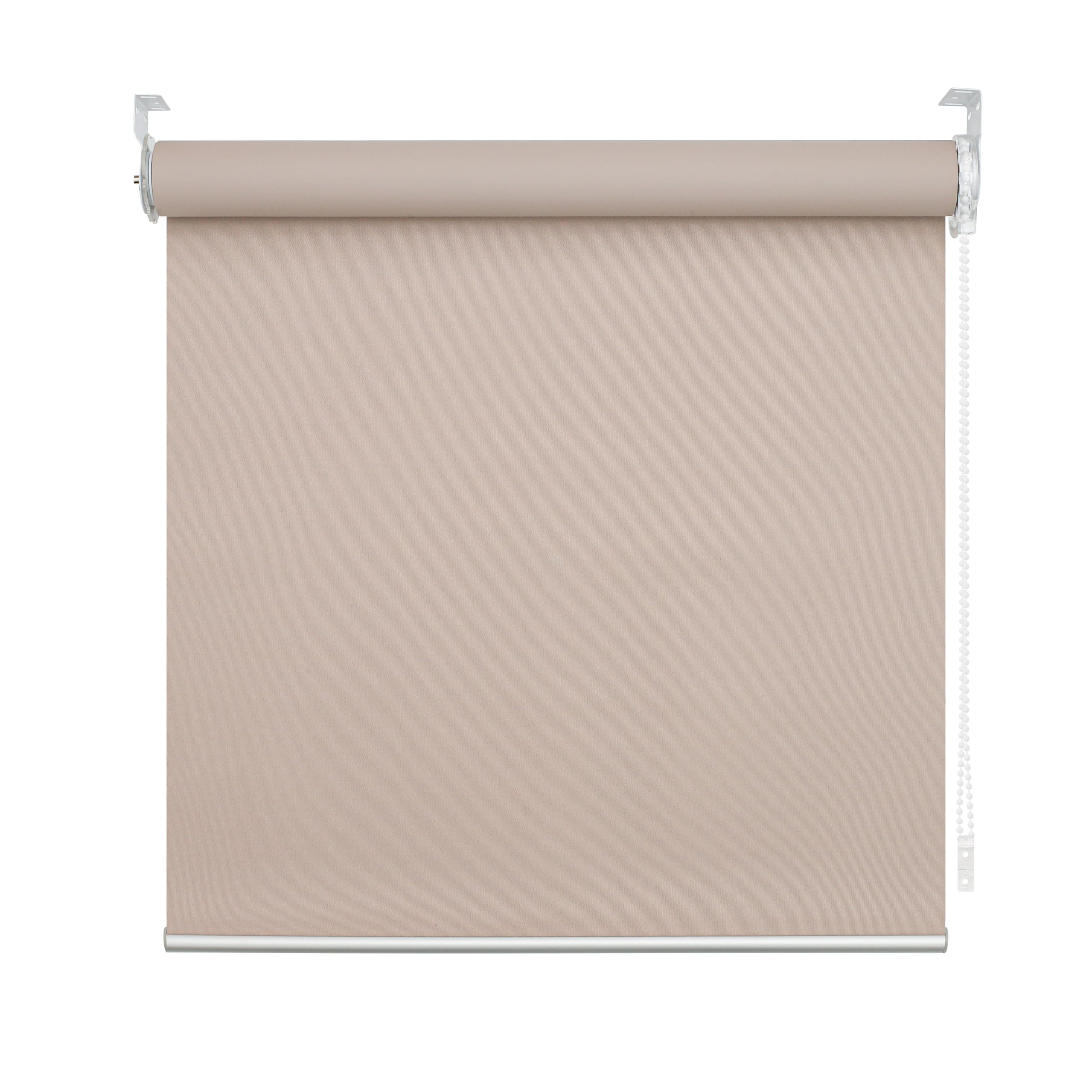 DHSVFCR 100% Blackout Roller Blind, UV Blocking Thermal Insulated Fabric, Child Safe, Easy to Install and Use, Fit Bathroom Kitchen Bedroom Home Office Window, Cord Control, Brown 90W x 185H cm — image 1