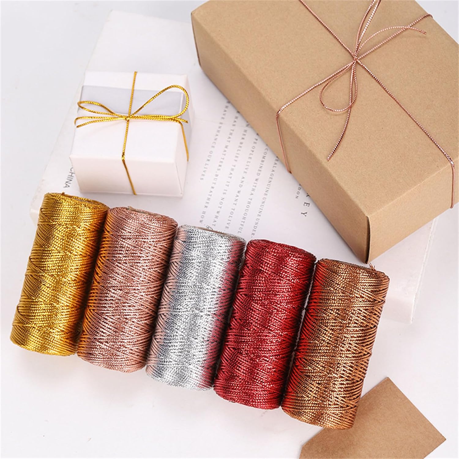 Christmas Twine Metallic Bakers 109 Yards Decorative Wrapping String for Craft Candy