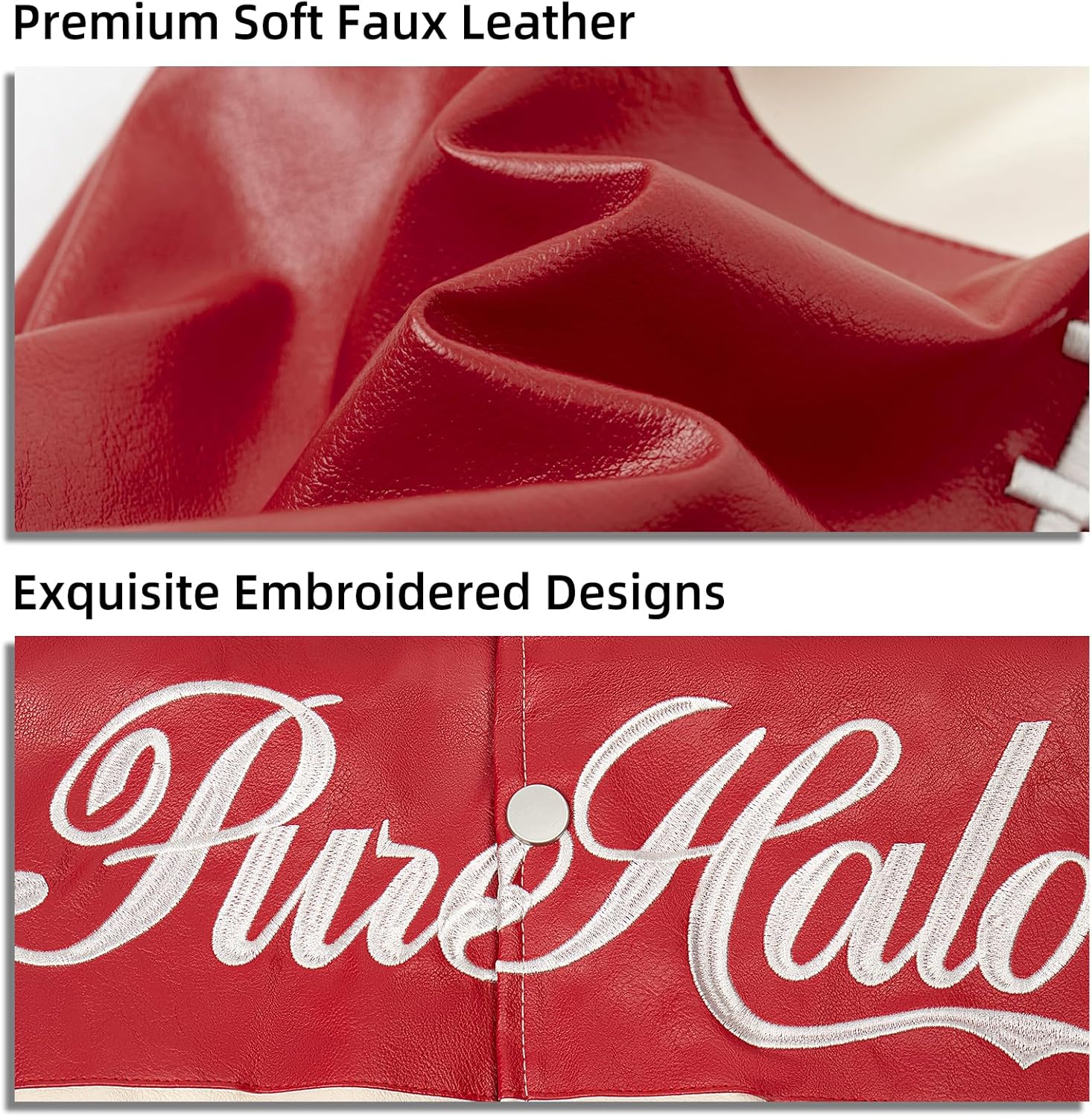 RAOENJADO Men's Racing Jacket Faux Leather Racer Motorcycle Biker Jacket in Motocross Style - Image 5