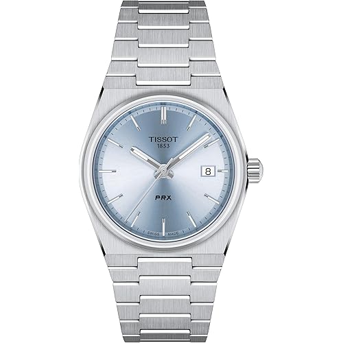 Tissot Unisex Tissot PRX 35mm 316L Stainless Steel case Quartz Watch, Grey, Stainless Steel, 11 (T1372101135100)