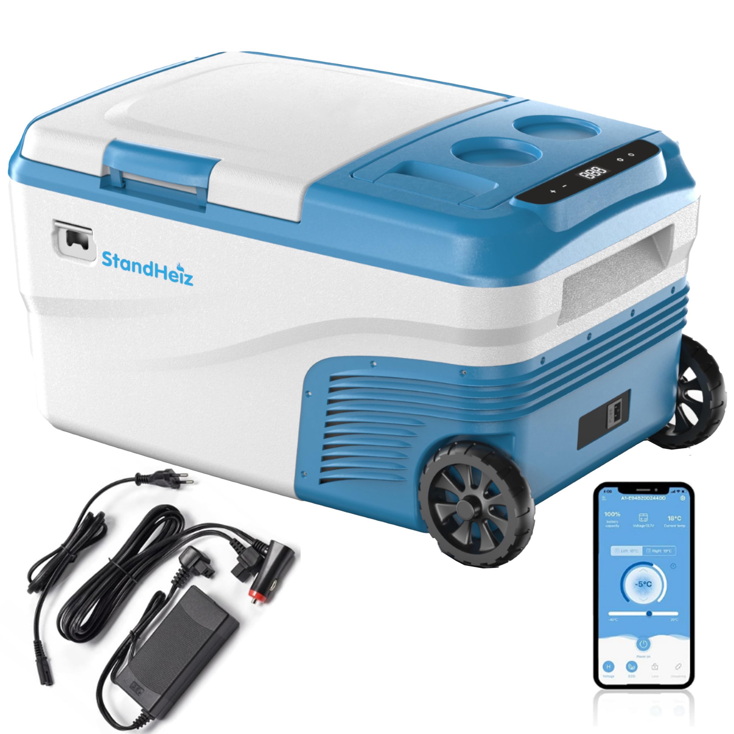 Kompressor Kühlbox 25L Camping Kompressor Kühlschrank 12V Eine ideale Lösung für Wohnwagen und PKW, LKW, Wohnmobile, mit Gefrierschrank bis -20°C, angetrieben 12V, 24V, 230V