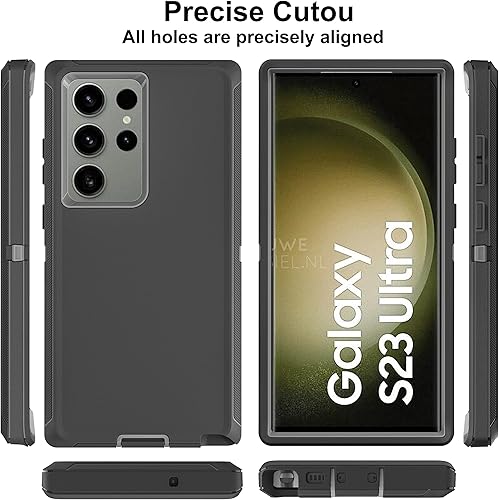 Miniatura 5 de Funda para Samsung Galaxy S23 Ultra, S23 Ultra con protector de pantalla de TPU flexible autorreparable 2 unidades, funda resistente 3 en 1 para