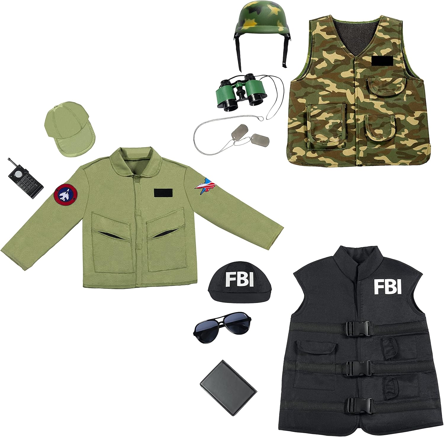 Forum Novelties Child's Tactical Hero Trunk Set (Soldier, Pilot, FBI), Small