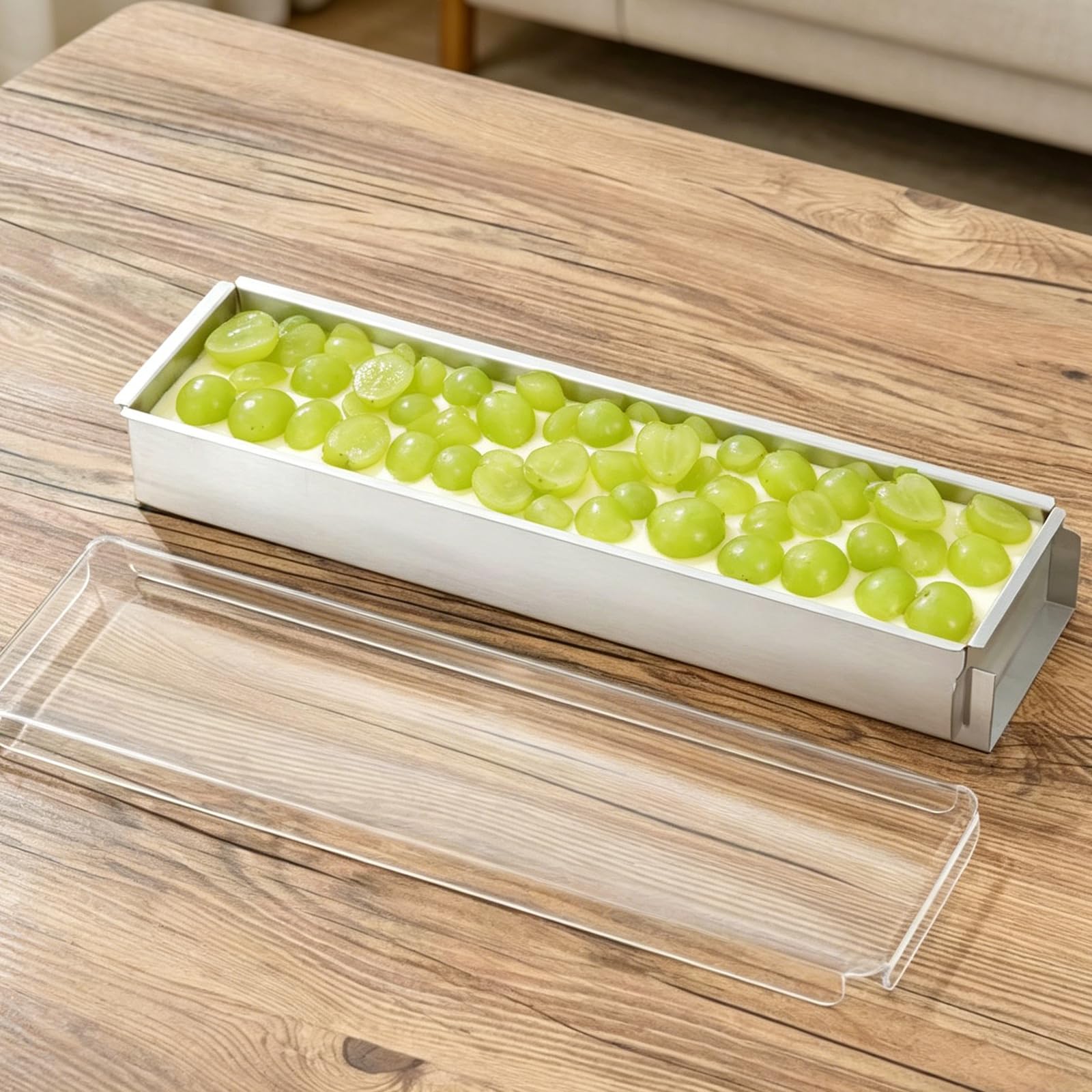 Moule à tiramisu en acier inoxydable - Sans BPA - Réglable - Avec côtés amovibles et pelle - Rectangulaire - Pour gâteaux, brownies, cheesecakes, lasagnes, 40 x 10 x 6 cm