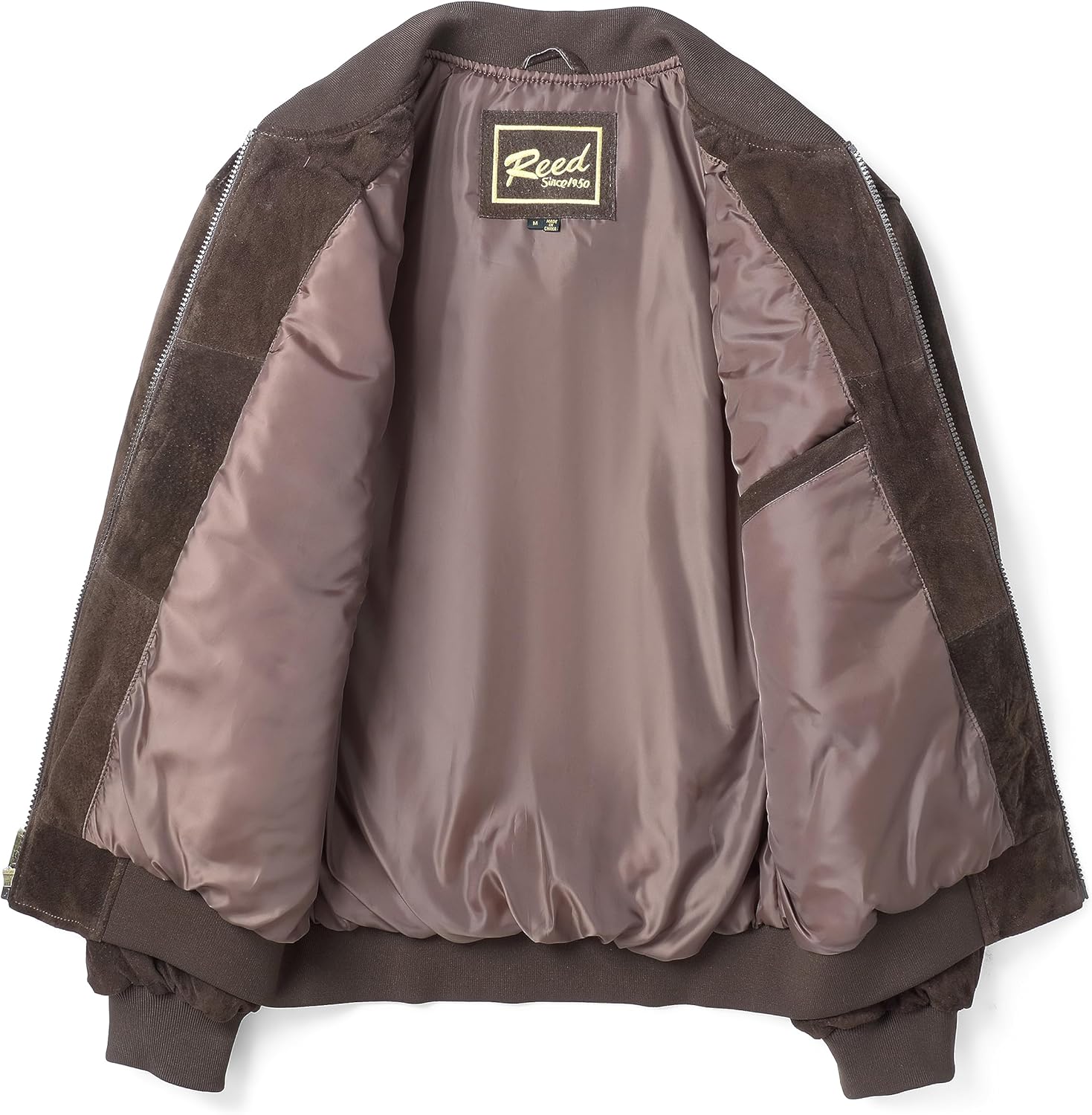 REED EST. 1950 Men’s Luxury Suede Leather Baseball Jacket – Premium Soft Suede with Smooth Interior Lining - Image 9