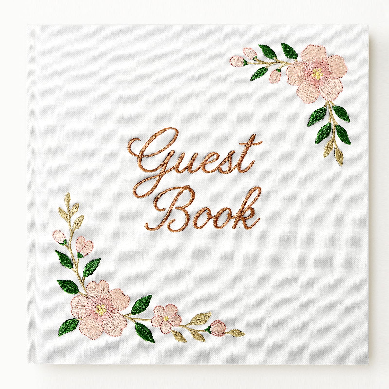 Libro de invitados de boda con cubierta bordada elegante FEELOVE álbum de firmas para fiesta