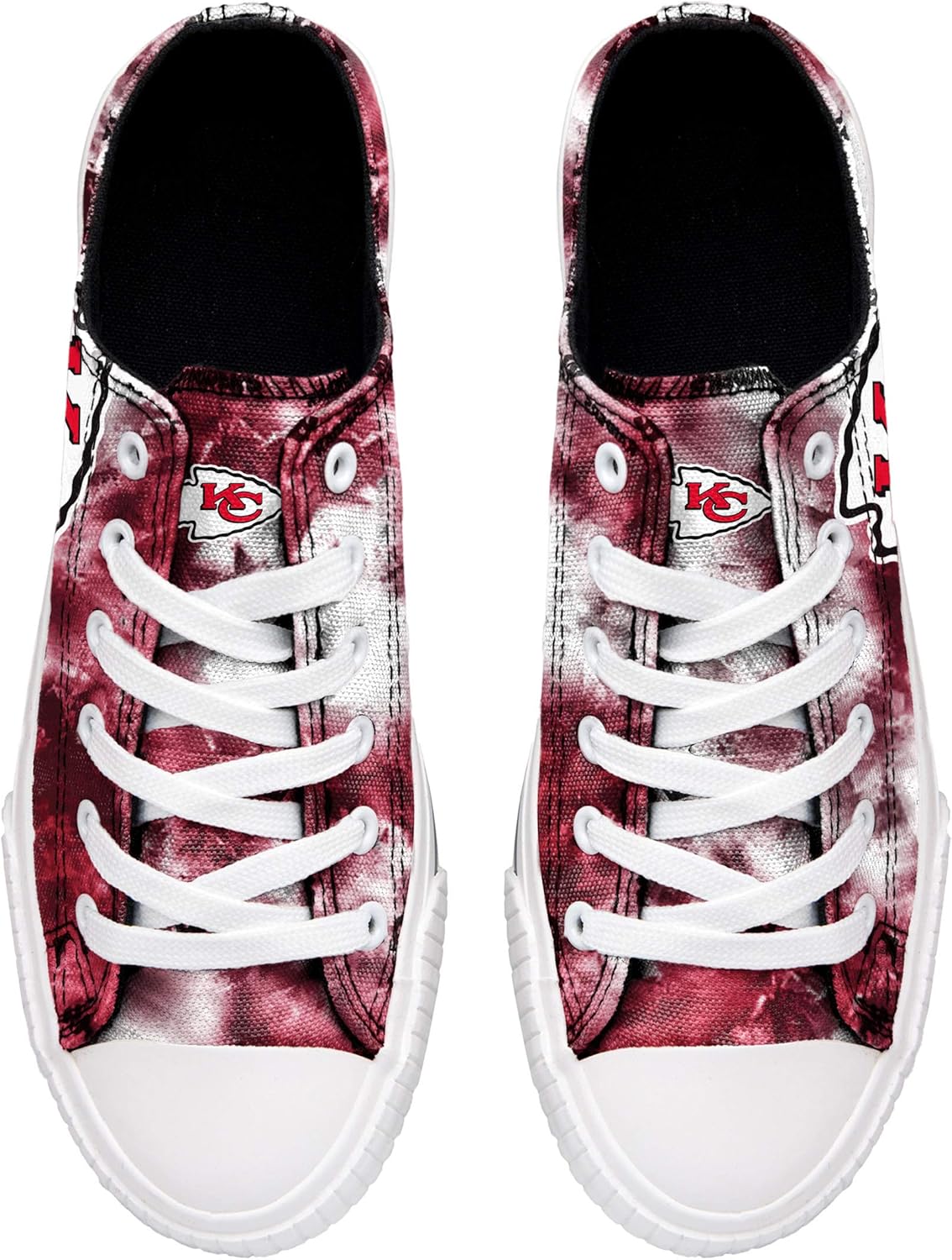 FOCO Kansas City Chiefs NFL Womens Low Top Tie Dye Canvas Shoes - 10 - Image 3