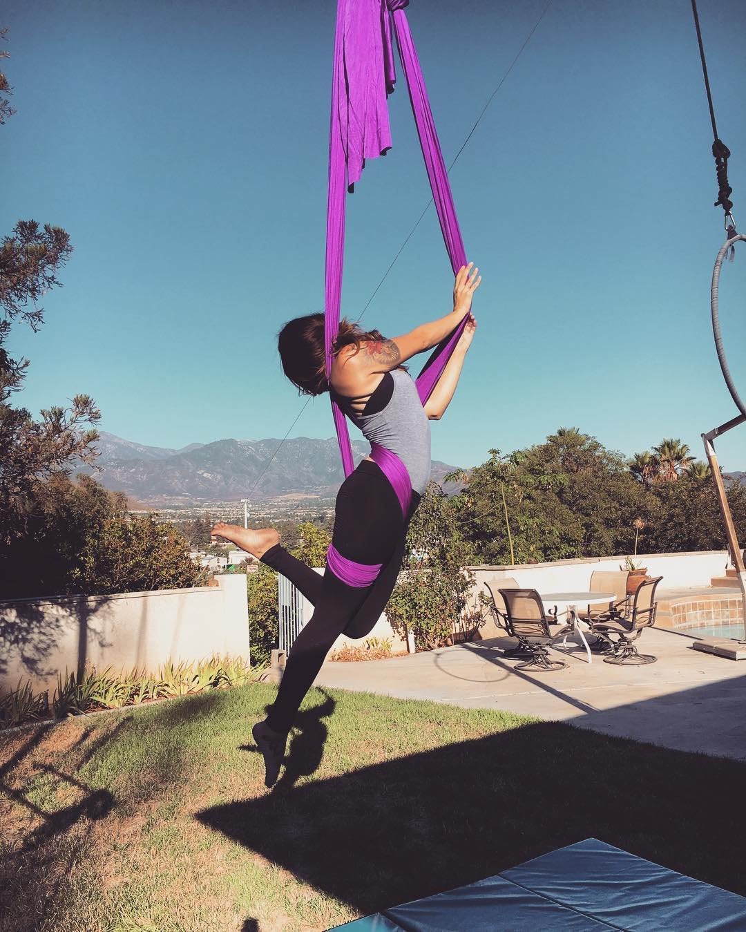 F.Life Aerial Silk Yoga Hammock & Swing for yoga Inversion,Strength training,starter hardware kit