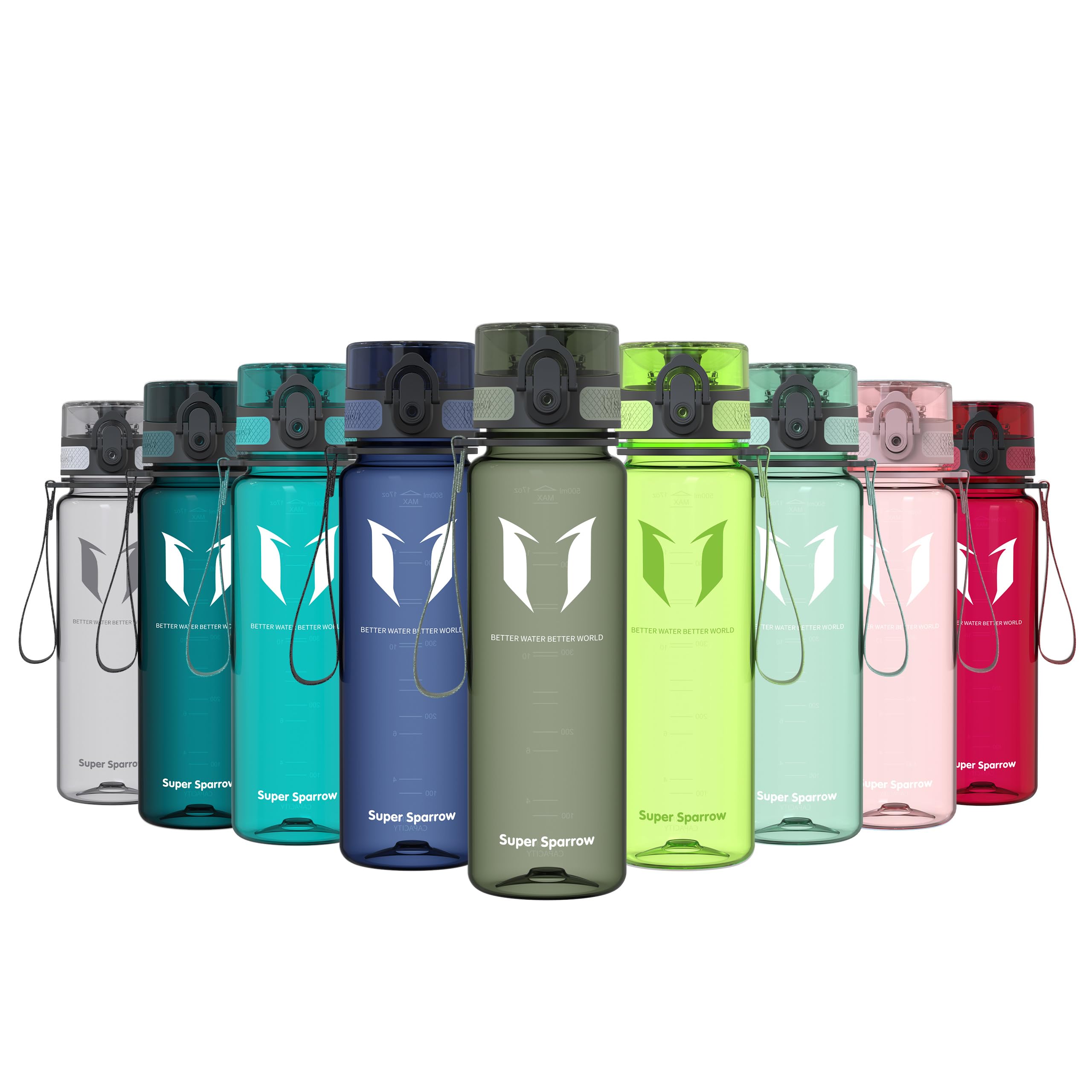 Super Sparrow Borraccia Sportiva & Bottiglia Bambini Senza Perdite - 350ml/500ml/750ml/1L/1.5L - Senza BPA
