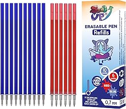 16 Ricariche XXL Penna Gel Cancellabile BLU e ROSSE, Punta 0,7mm, Compatibile 100% Legami, +20% Inchiostro (2cm in più), Scatola Cartone, Scrittura Scuola, Segni Tessuto e Pelle, Regalo