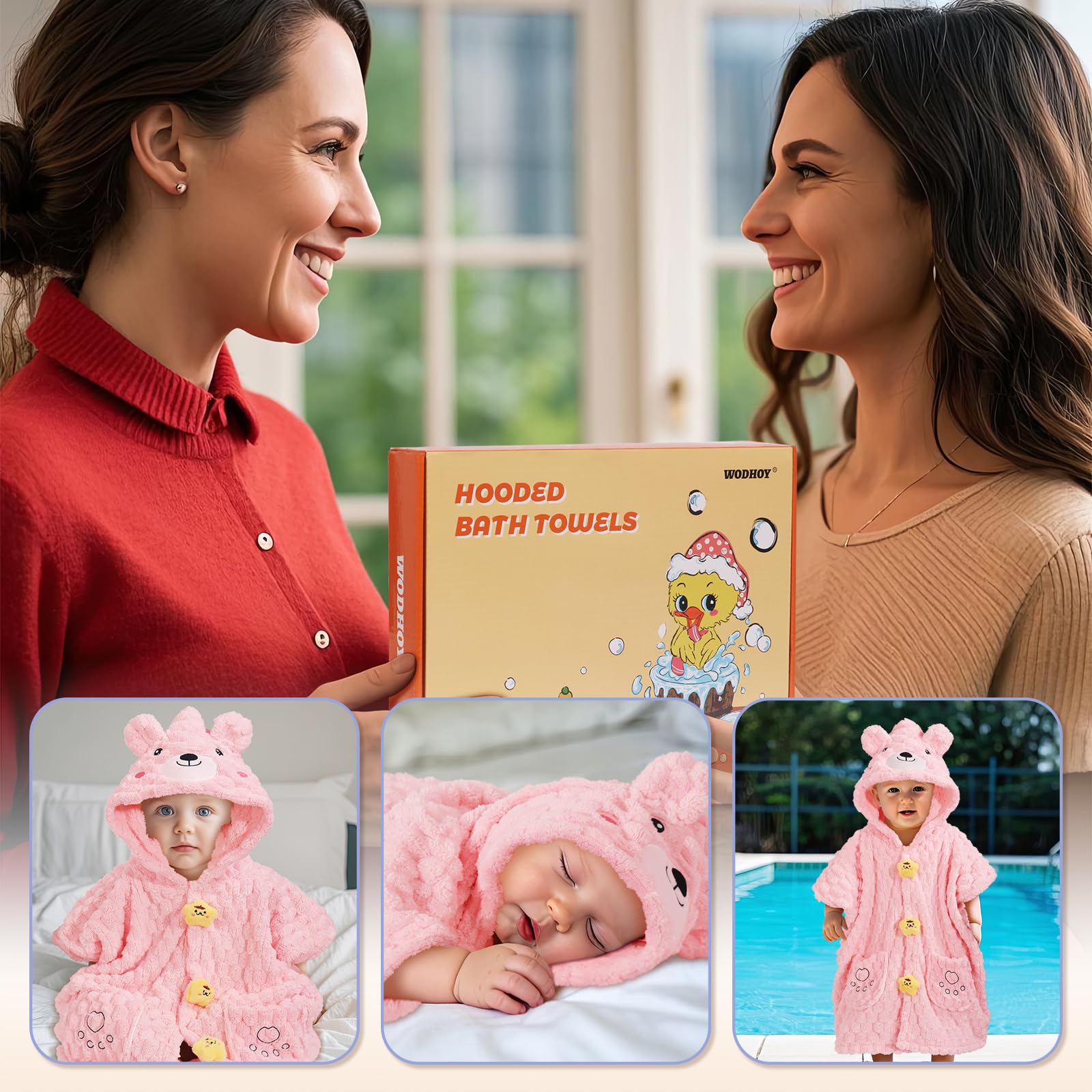 Toalla de baño para niña, de forro polar coral de alta calidad, toallas con capucha para niños con tamaño grande, ultra absorbente para la comodidad del bebé, gran regalo para recién nacidos,