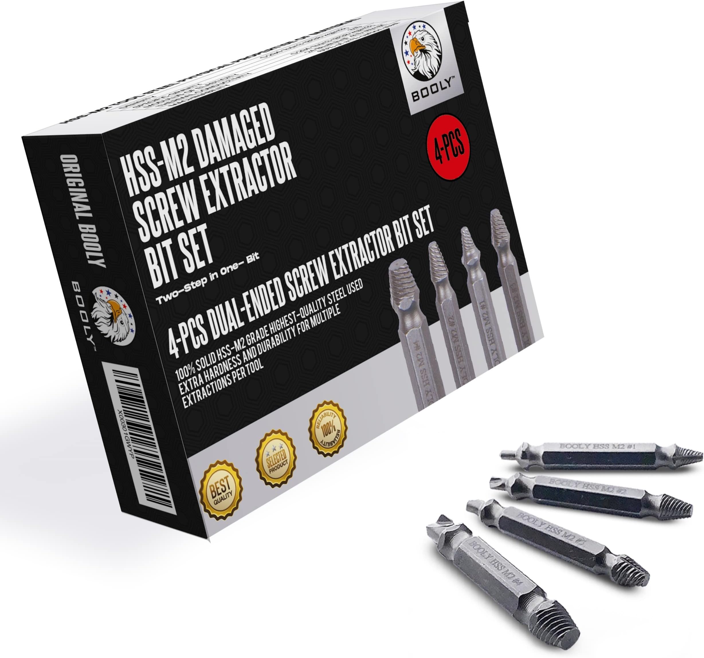 Premium Stripped Screw Remover Tool, Rescue Bit Screw Extractor Set, Cool Gadgets Gifts for Men and Women, A HassleFree Damaged Screw Remover and Extractor Bits HSS 6542 (68 HRC) Screw Removal Kit