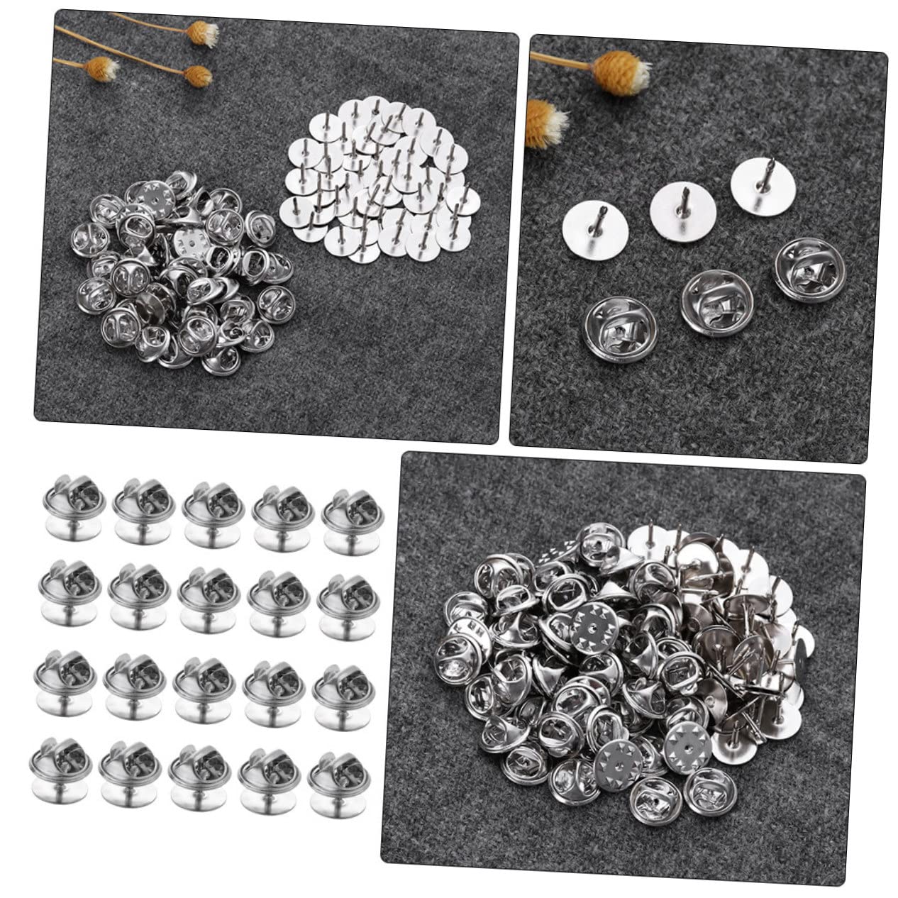 Lurrose 1500juegos Clips De Alfiler De Para Manualidades y Joyería De Fáciles De Usar y Resistentes Para Pin De Solapa y Accesorios De Servicio