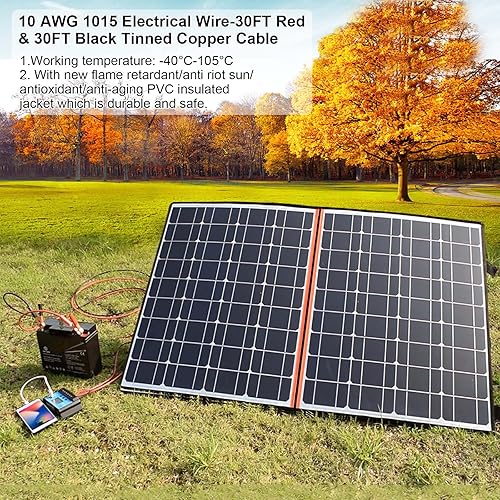 Miniatura 4 de iGreely - Cable de calibre 10, cable eléctrico de cobre estañado de 10 AWG, 2 conductores aislados para panel solar, audio de automóvil, altavoz