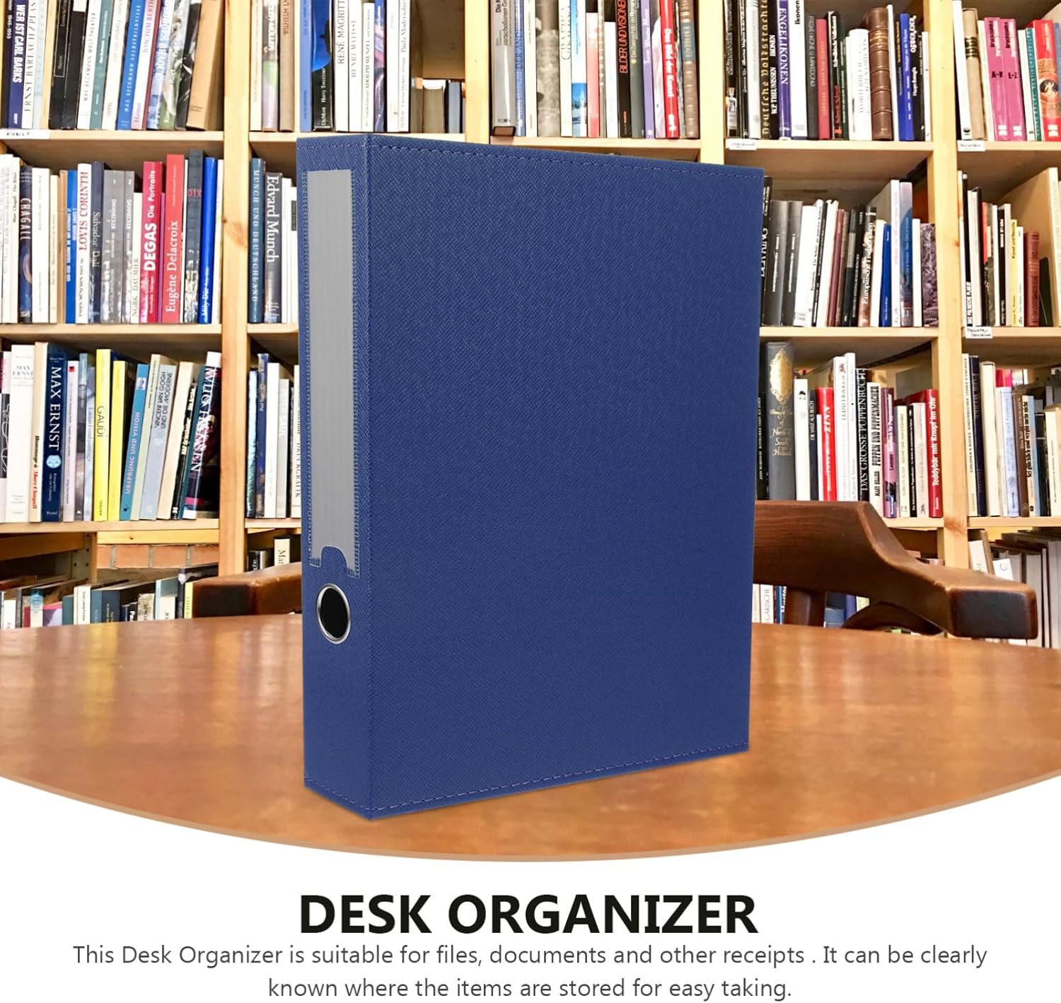 Veemoon Leather A4 File Organizer Box Lid Wear-Resistant Desktop Document Storage for Office and Home Convenient Daily Use File Case for Business and Study Accessories