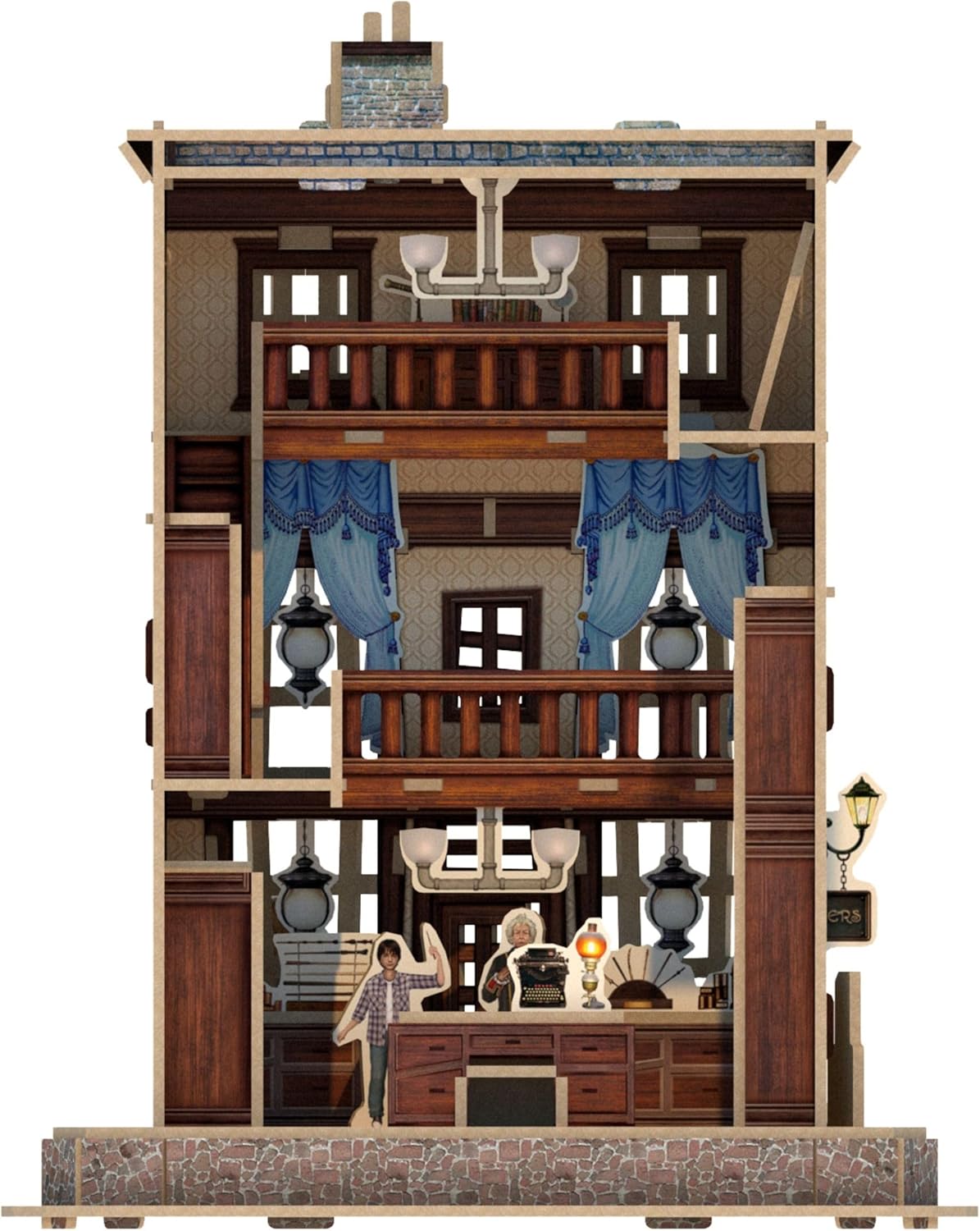 Internal view of assembled Harry Potter Ollivanders Wand Shop 3D Puzzle