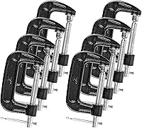 Vista 7 de Juego de 8 abrazaderas C de 6 pulgadas de acero resistente con marco de hierro fundido, mango en T deslizante, más estabilidad, abrazaderas masivas