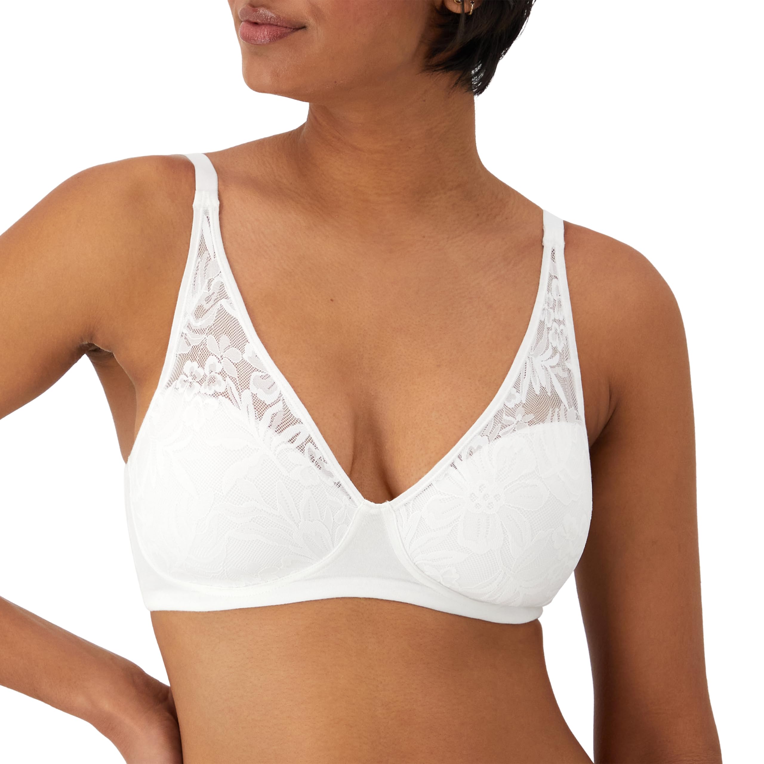 Bali Women's Breathe Modal T-Shirt Bra, Breathable Wireless Bra, Full-Coverage Convertible Bra