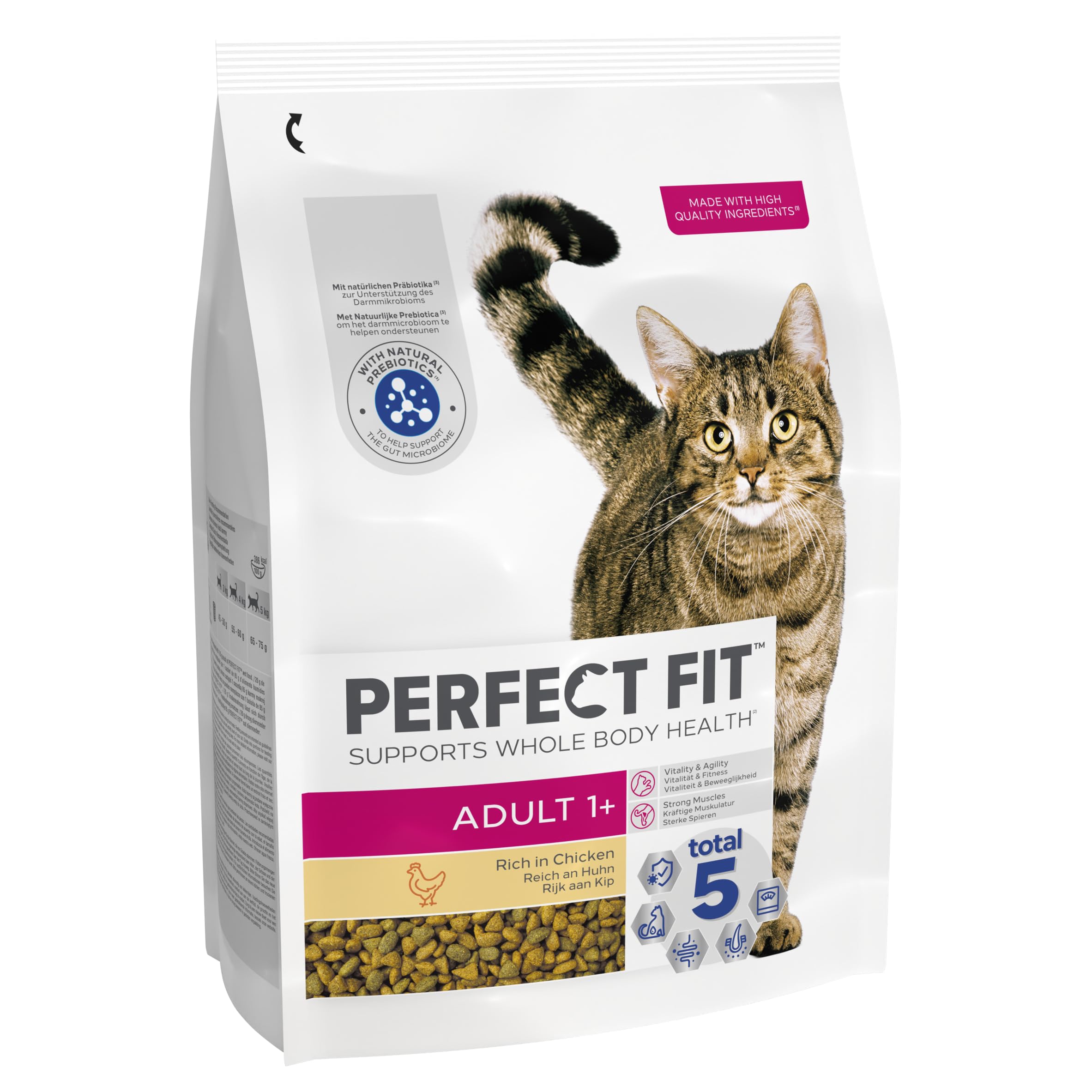 Cibo secco per adulti per gatti adulti da 1 anno - pollo, 2,8 kg (3 bustine)