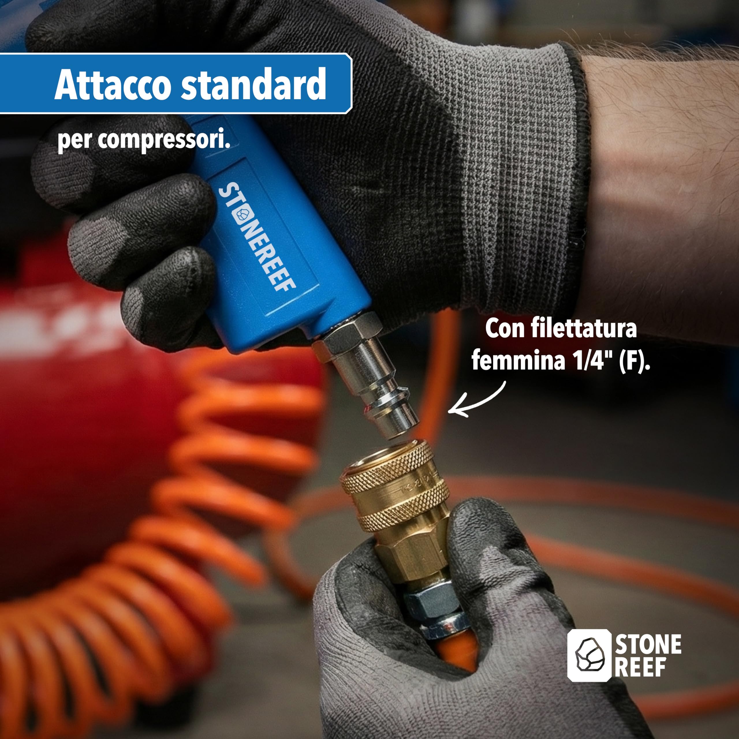 Pistola di scarico ad aria compressa – alloggiamento in alluminio, 12 bar, attacco da 1/4 pollici – pistola a soffiaggio con ugello da 80 mm – per officina, pulizia, compressore, pressione dell'aria e