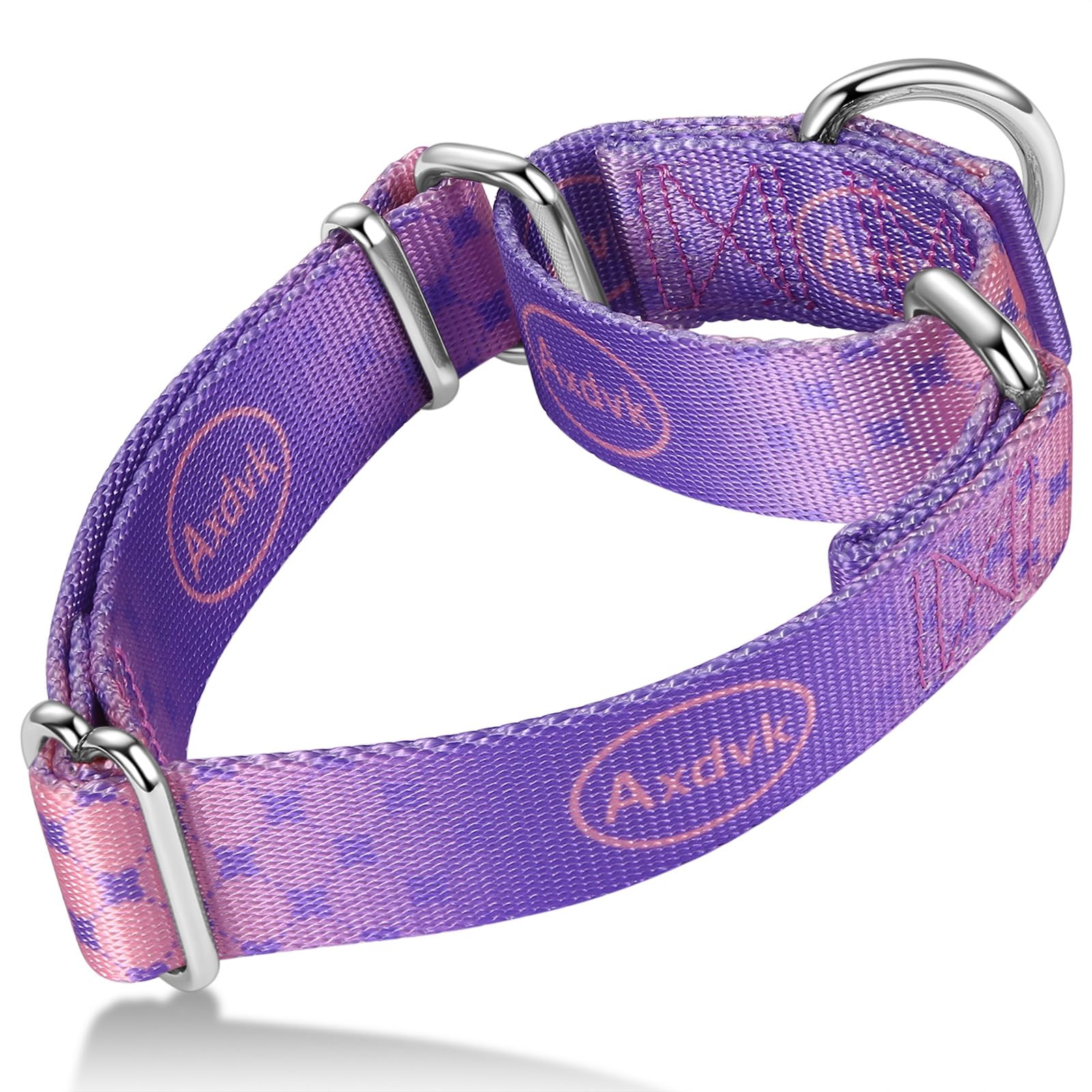 Axdvk Martingale Dog Collar Colorful Gradient Fashionable - Anti-Escape Soft Durable Pets Collar for Walking Training Outdoor Daily Use -Large, Lilac Mist