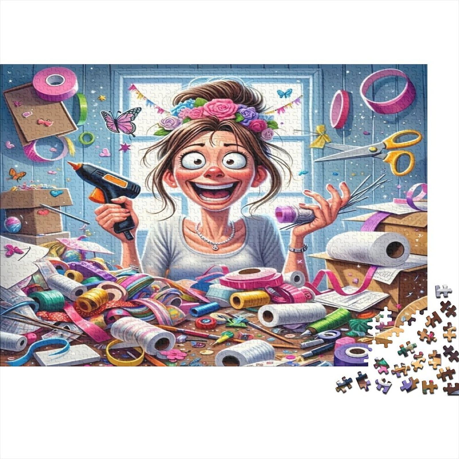 Handicraft Workshop 1000 Piece Jigsaw Puzzle Paper for Adults Sewing Room Puzzle Game for Family Relaxation Focus Home Decor Gift 70x50cm/1000pcs