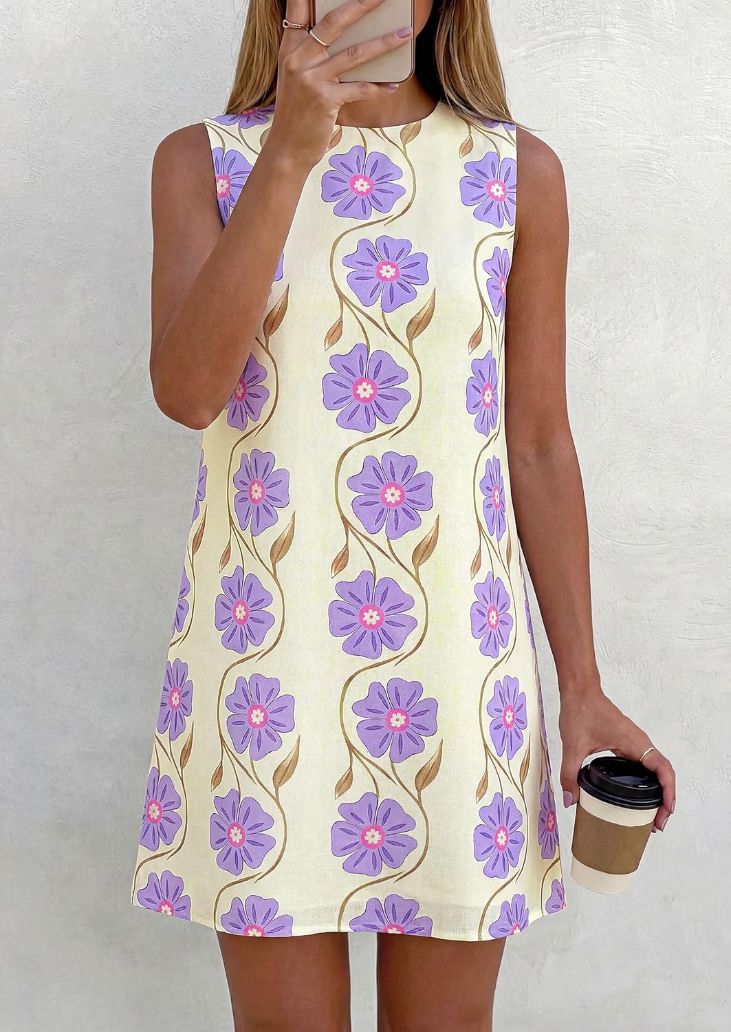 PRETTYGARDEN Sundresses for Women 2026 Summer Elegant Floral A Line Short Party Dress Beach Vacation Clothes - Image 3