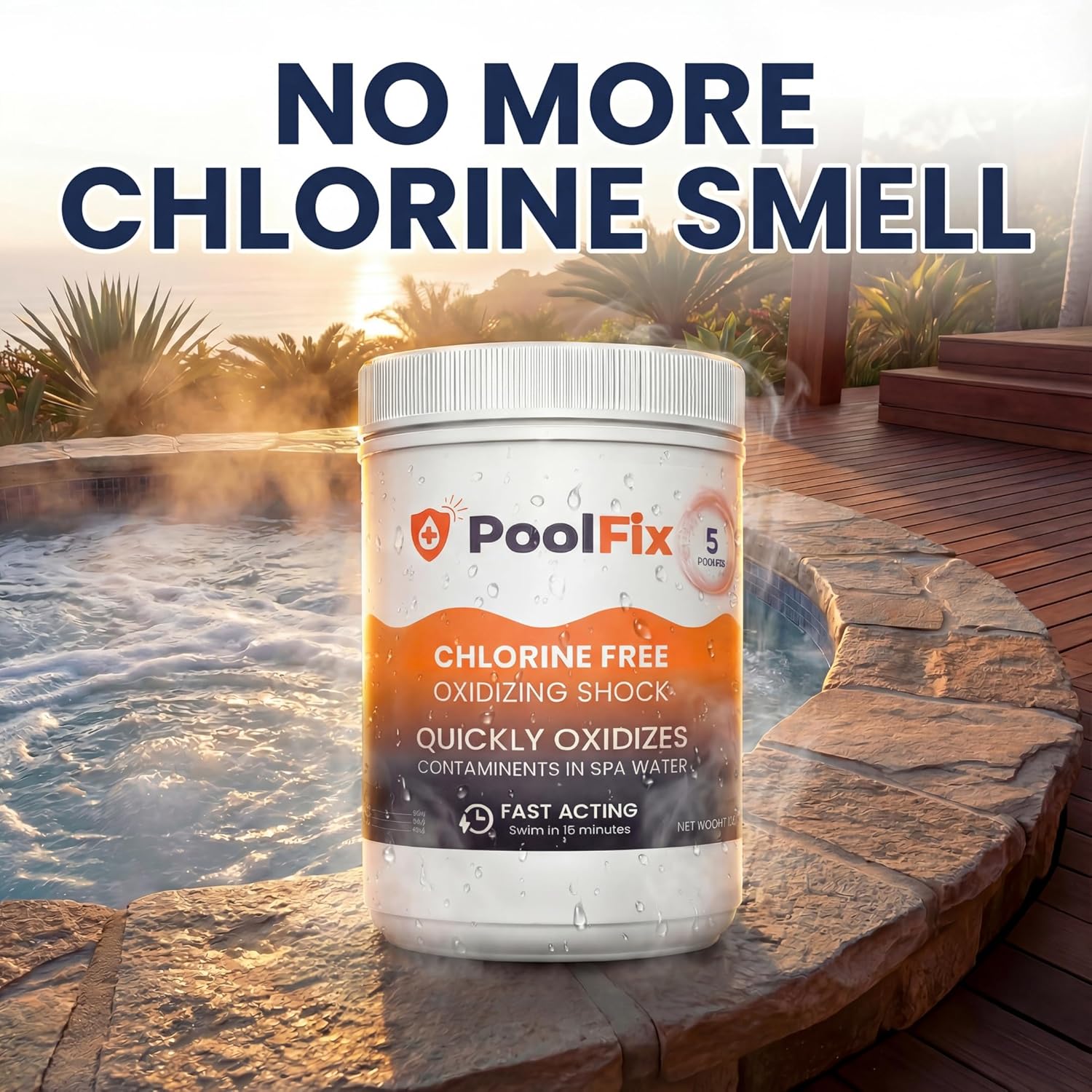 Non-Chlorine Spa Shock – Chlorine-Free Hot Tub Oxidizer, MPS Shock Treatment for Spas & Jacuzzi – Assists Bromine, Eliminates Odors & Cloudy Water – 5 lb Container