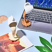 Vista 4 de Jetec 2 tazas de café flotantes para derramar, taza de café mágica para verter salpicaduras, tazas de café, novedosas, divertidas, escultura, Crema