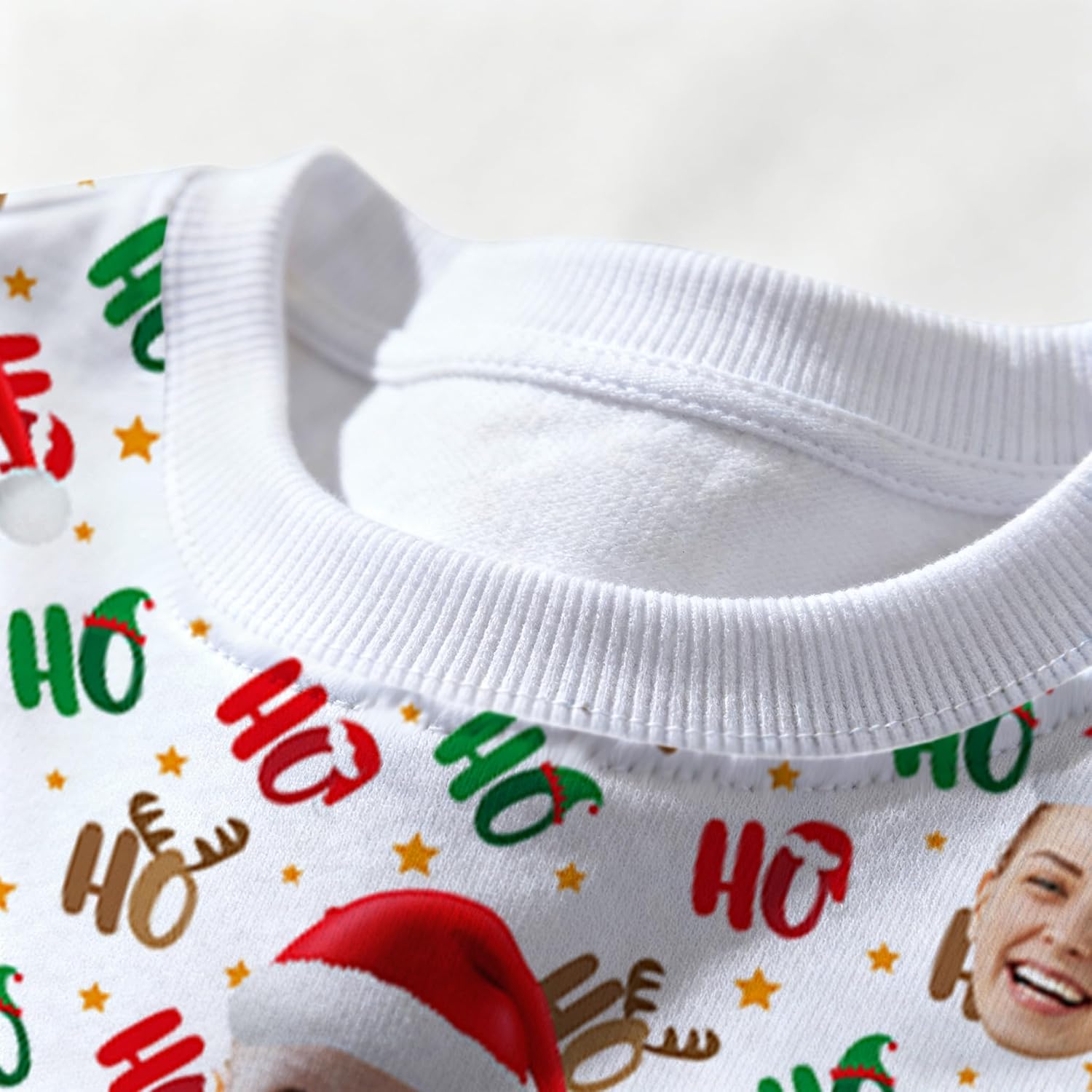 Artsadd Custom Funny Face Ugly Christmas Sweater, Personalized Novelty Print Xmas Sweatshirt with Photo for Men Women Party