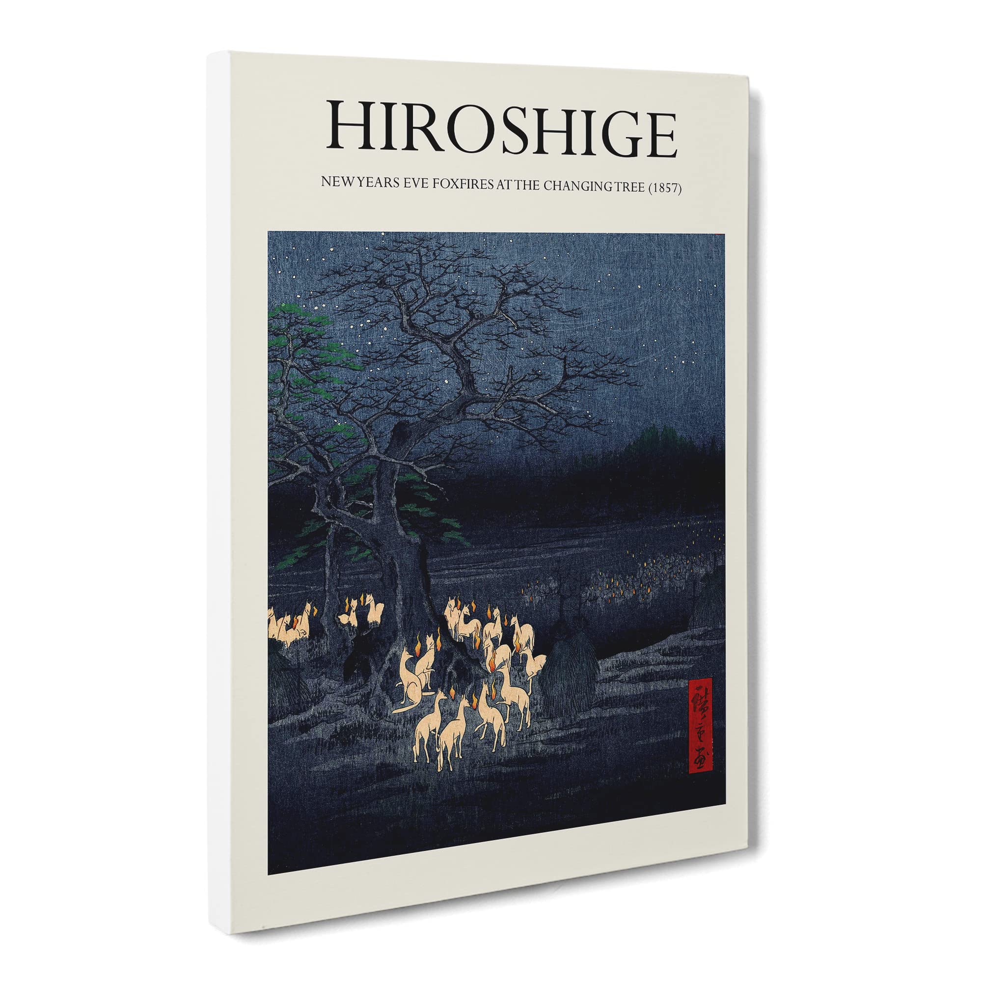 New Years Eve Foxfires By Utagawa Hiroshige Canvas Print, Mixed, 25L x 50W cm