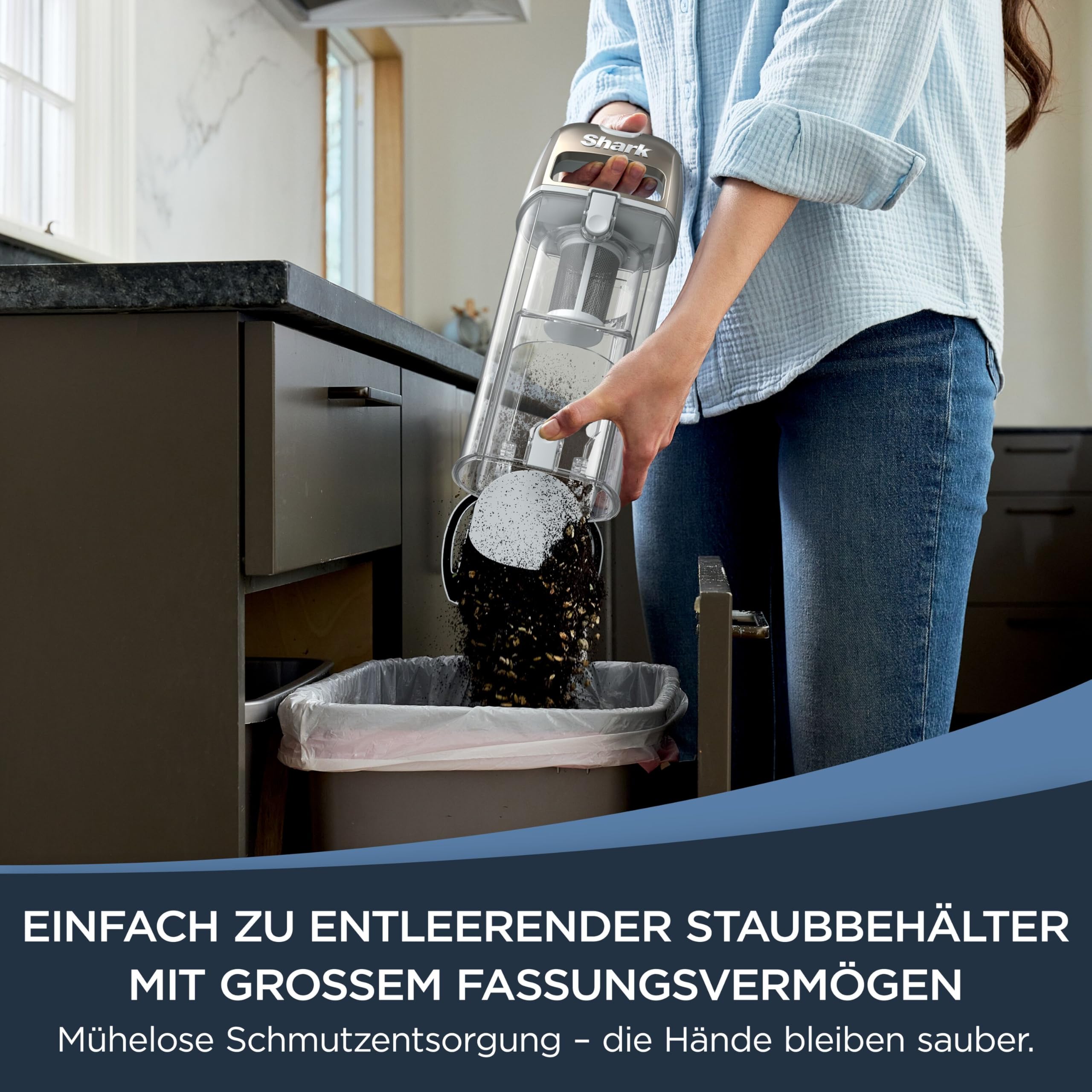 Shark Freestyle Max Akku-Staubsauger, Multi-Oberflächenreinigung, kabellos, leicht, einfache Entleerung, einfaches Verstauen, einfache Wartung, LED-Scheinwerfer