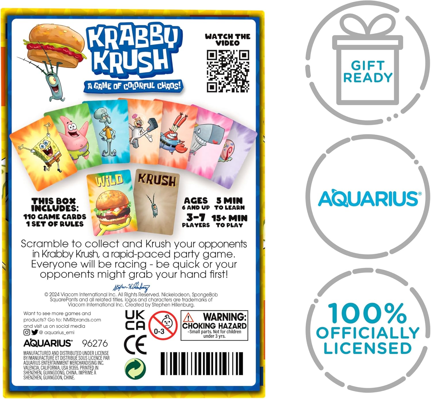 Aquarius Spongebob Krabby Krush Card Game - Great Family Fun - Ages 6+ - Officially Licensed Spongebob Squarepants Merchandise & Collectibles Card Game