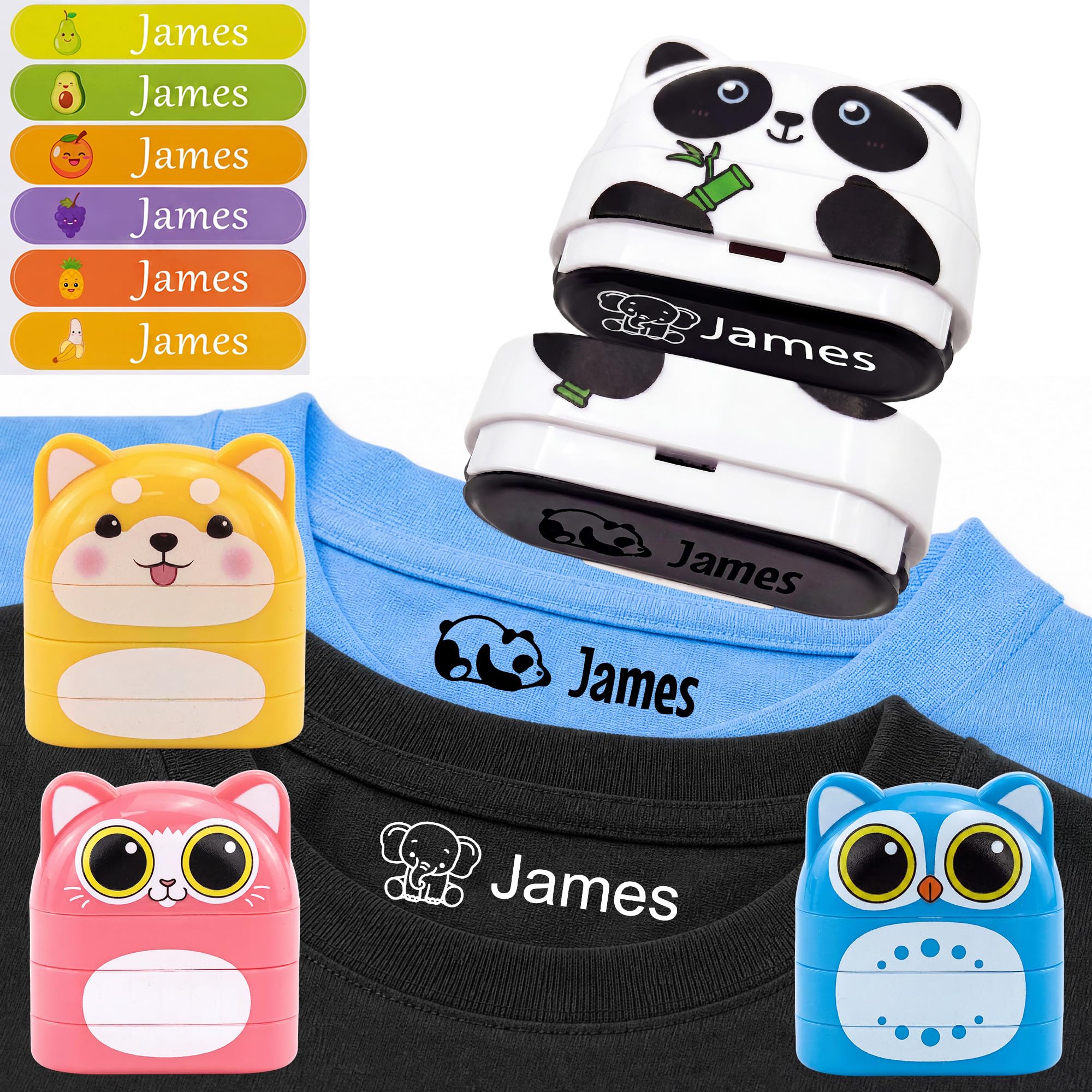 Easycosy Name Stamp for Clothes Kids Back to School Supplies Waterproof Quick & Easy Child Name Label Personalised Stamp for Clothing Uniform First Day at School Gifts