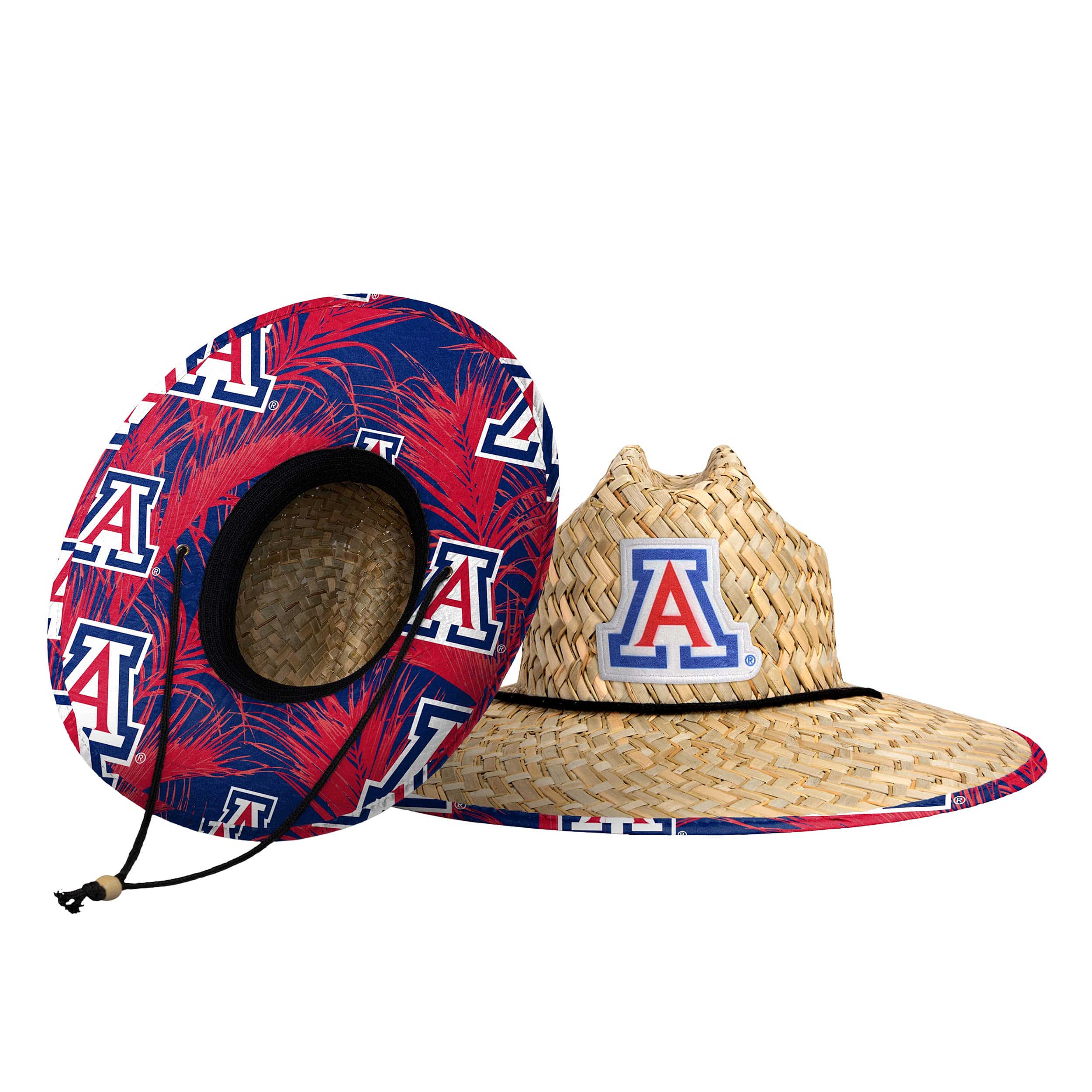 FOCO Men's NCAA College Team Logo Floral Straw Sun Hat