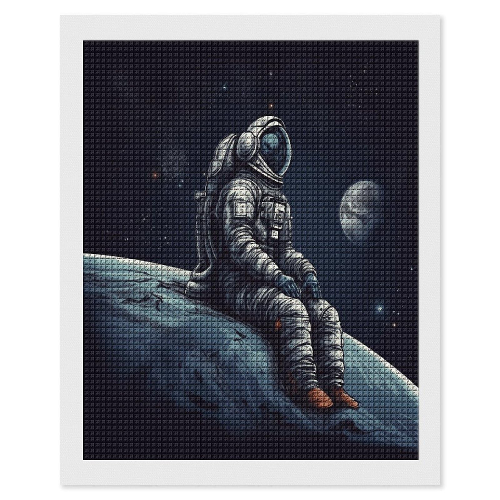 FodPand Astronaut Space Diamond Painting Kit for Beginner Fun 5D DIY Crafts for Adults Diamond Art Kits Square Diamond Art Canvas Painting Gem Art Crafts for Home Wall Decor 16"x20"