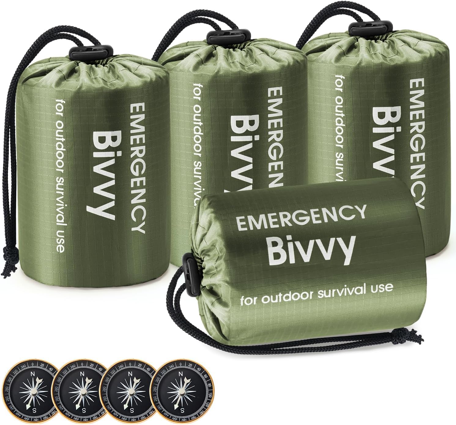 Esky Emergency Sleeping Bag, Portable Emergency Blanket Thermal Bivy Sack, Waterproof Lightweight Survival Gear with Compass for Camping Hiking Outdoor Adventure