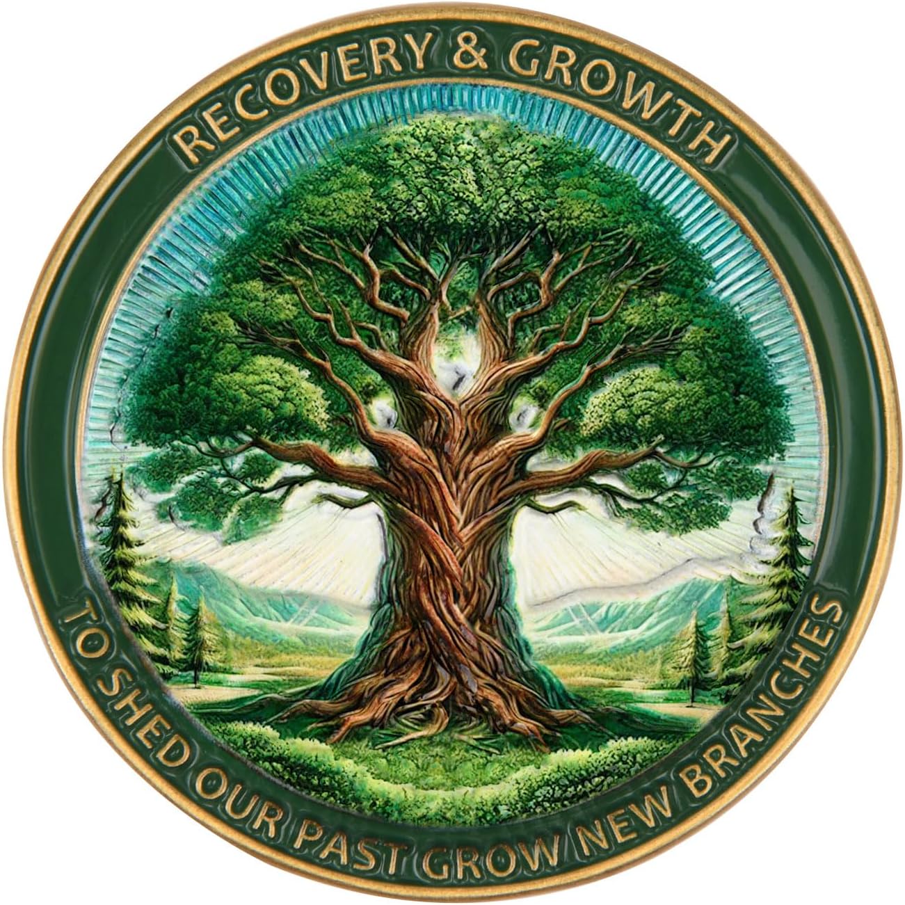 Tree of Life Recovery Growth Commemorative Gift Growing Tree Christian Challenge Coin for Spiritual Growth and Faith Inspiration (Pack of 5)