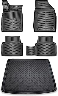 ELMASLINE 3D Rubber Mats and Boot Liner Set for Skoda Enyaq iV 2021-2025 (Fits Only in the Upper Boot Floor) | Accessories | Floor Mats + Boot Mat