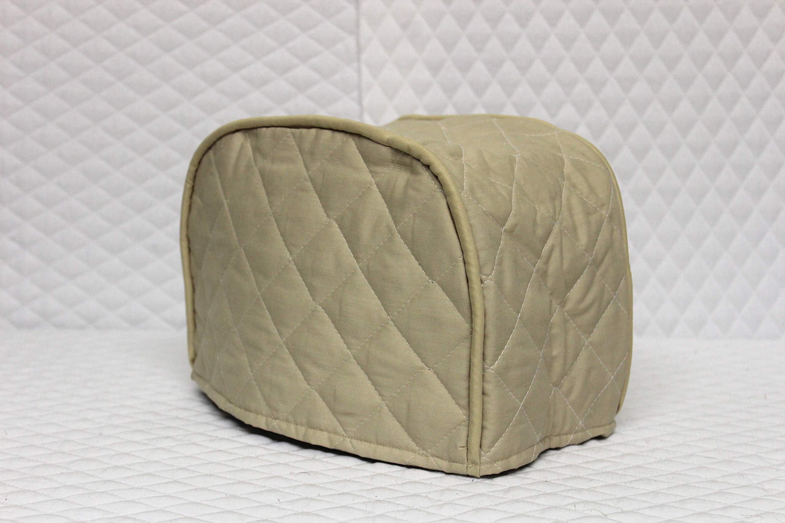 2 Slice Toaster Cover (11"x6.5"x7.5") / Quilted Double Faced Cotton, Beige-picture-16