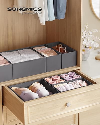 Miniatura 2 de Songmics URDZ006G03 Organizador de cajones, para aparador, juego de 12, contenedores plegables de tela para calcetines, ropa interior, brasieres,