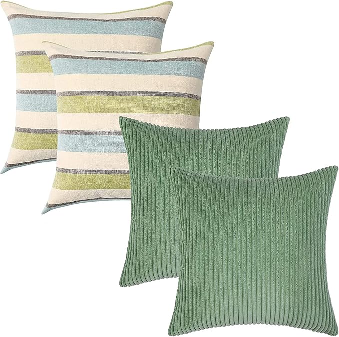 MIULEE Pack of 2 Corduroy Pillow Covers Bundle Pack of 2