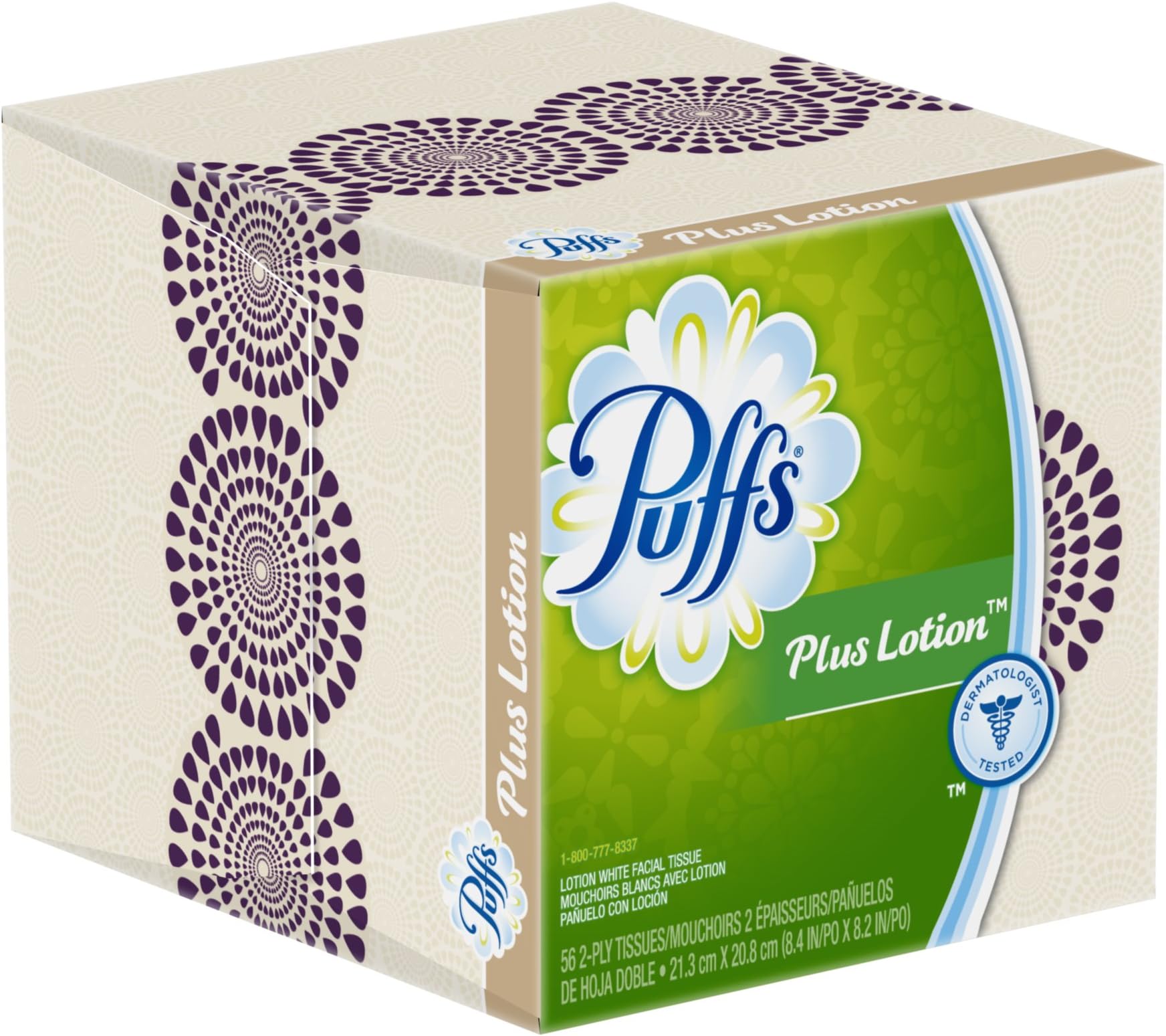 Puffs Plus Lotion Facial Tissues, 24 Cube Boxes (56 Tissues