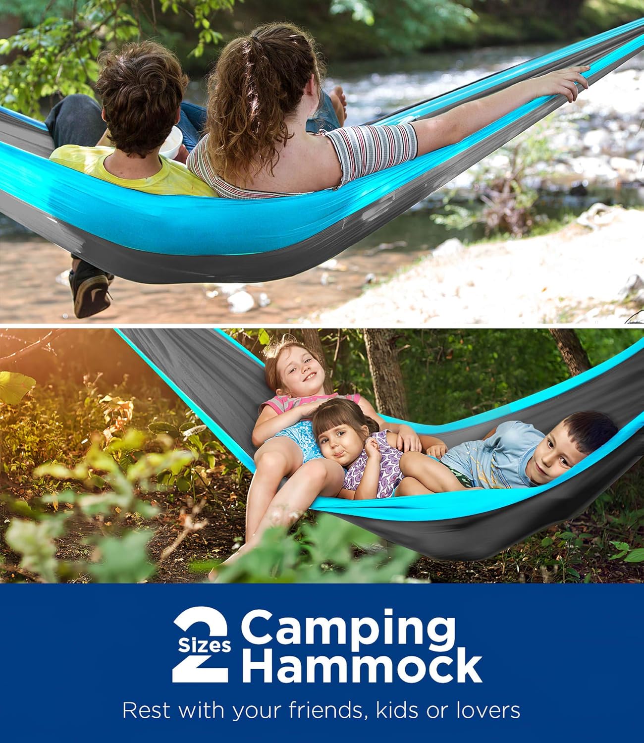 Puroma Camping Hammock Single & Double Portable Hammock Ultralight Nylon Parachute Hammocks with 2 Hanging Straps for Backpacking, Travel, Beach, Camping, Hiking, Backyard : Sports & Outdoors